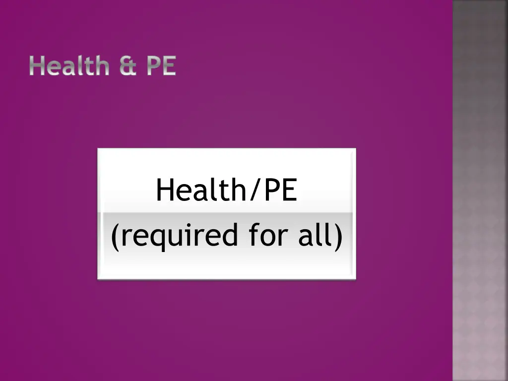 health pe