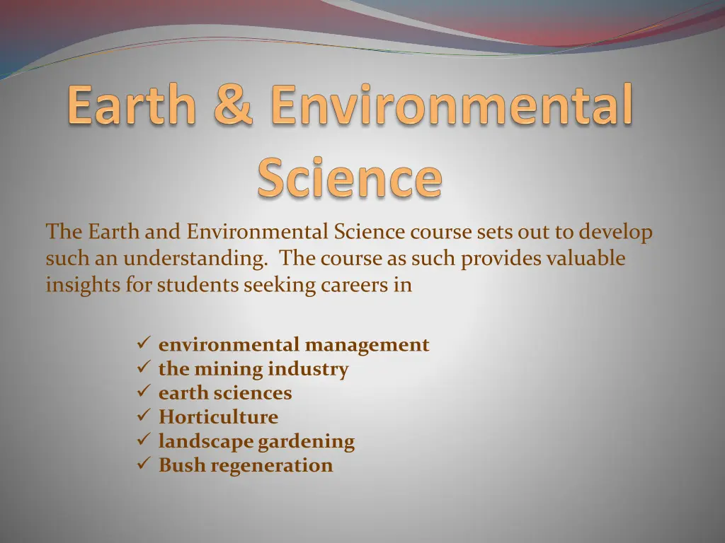 the earth and environmental science course sets
