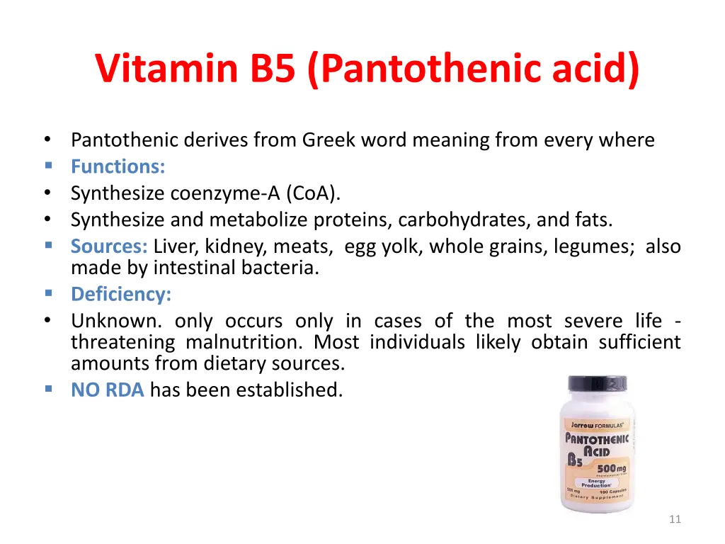 vitamin b5 pantothenic acid