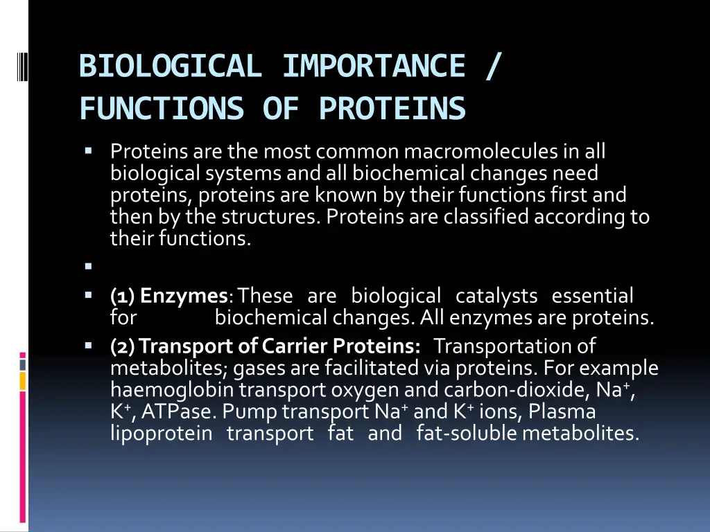 biological importance functions of proteins