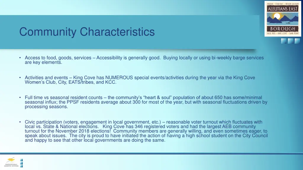 community characteristics