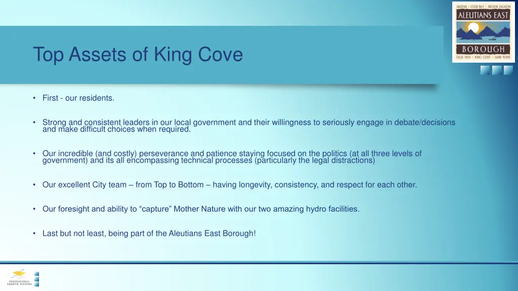 top assets of king cove