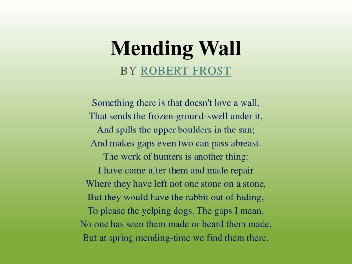 mending wall by robert frost