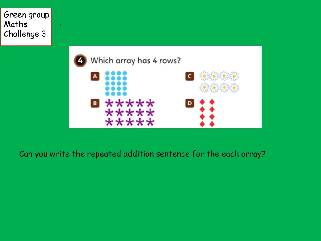 green group maths challenge 3