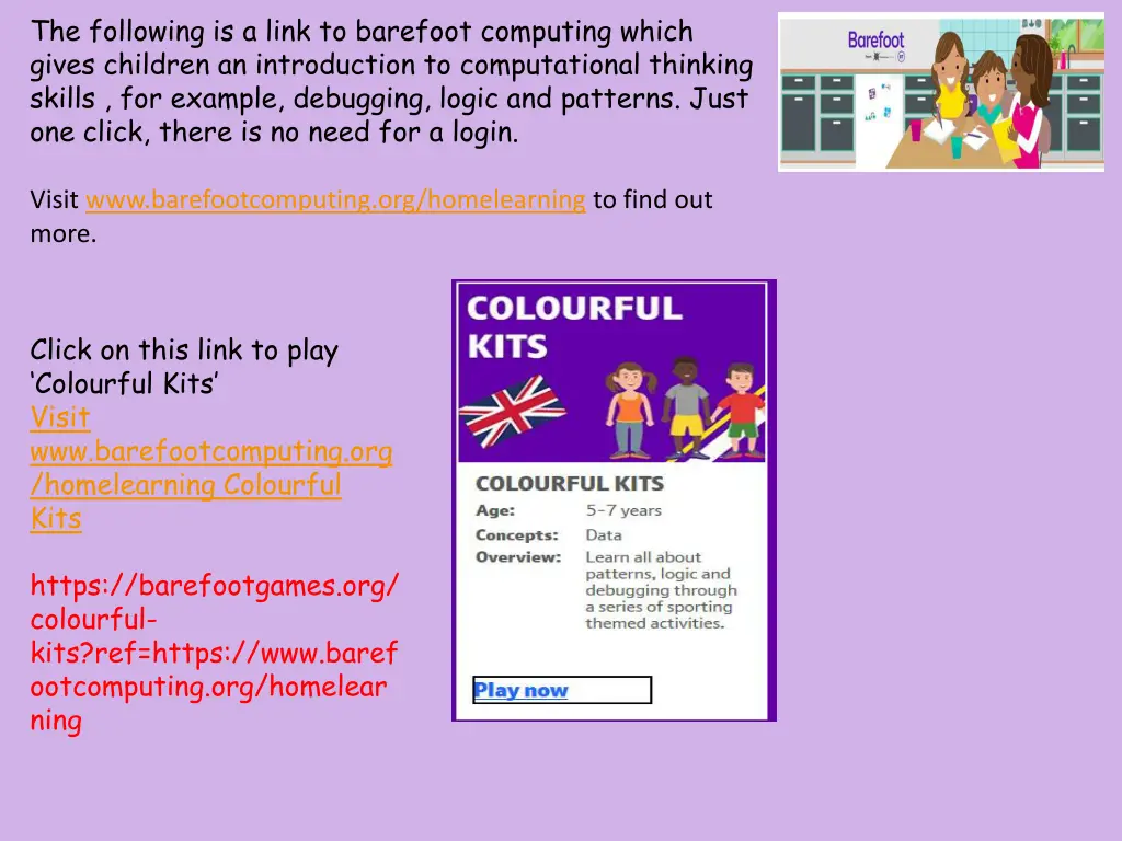 the following is a link to barefoot computing