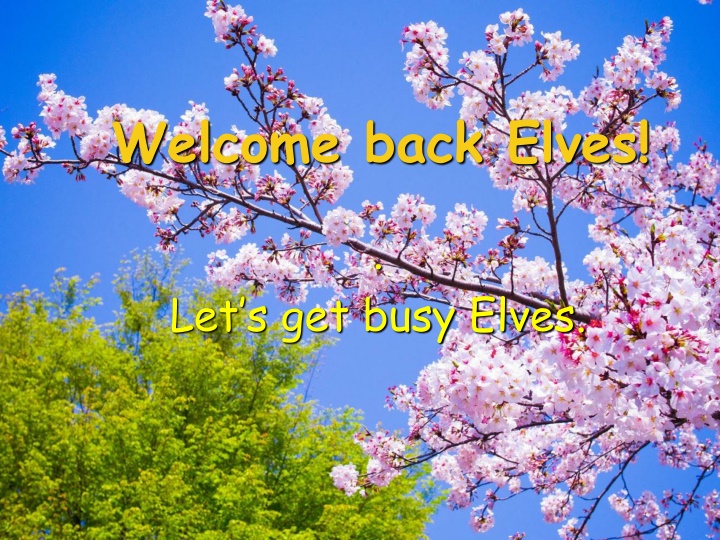 welcome back elves