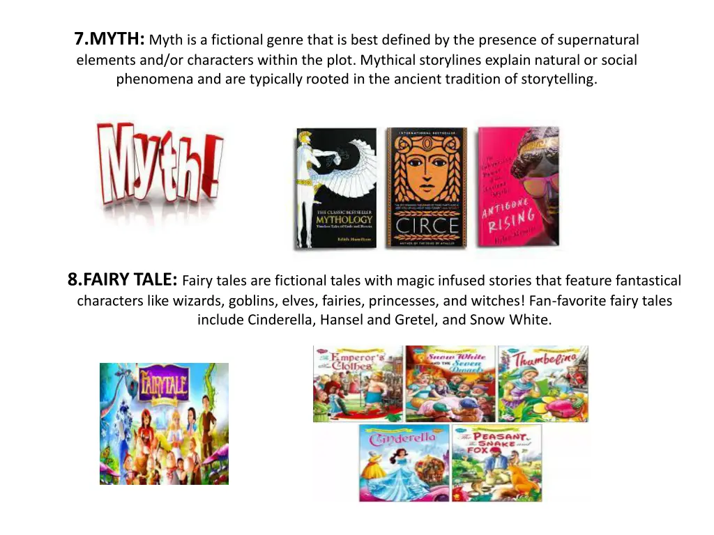 7 myth myth is a fictional genre that is best
