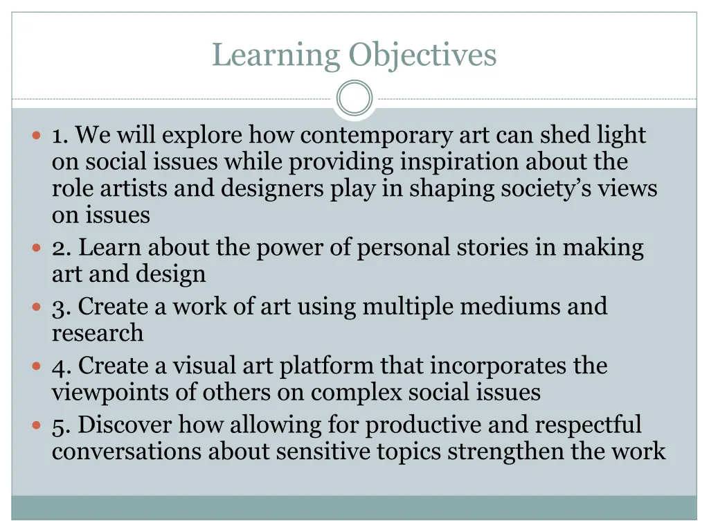 learning objectives