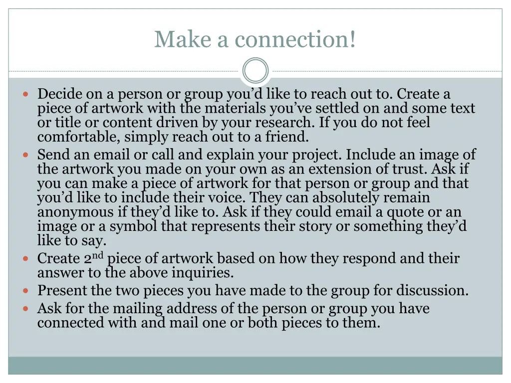 make a connection