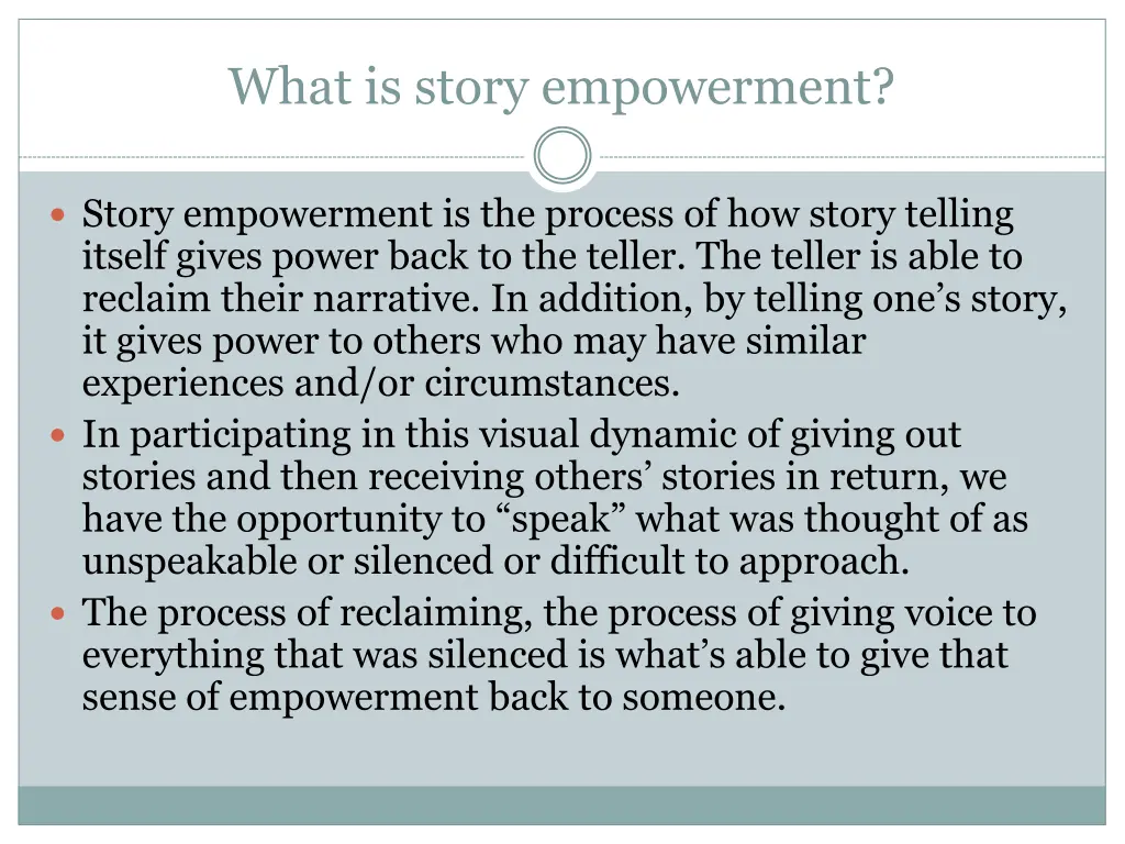 what is story empowerment