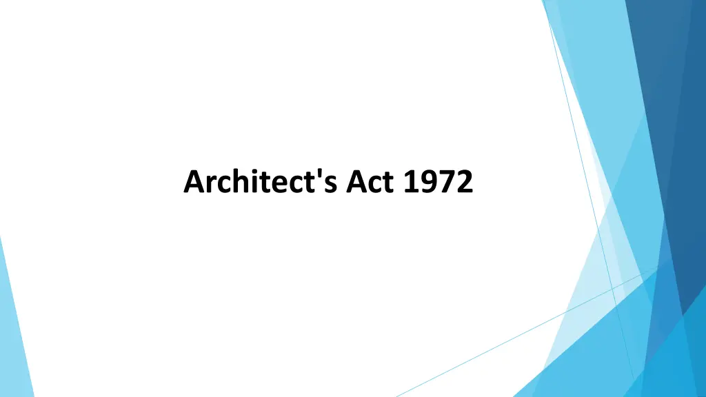 architect s act 1972
