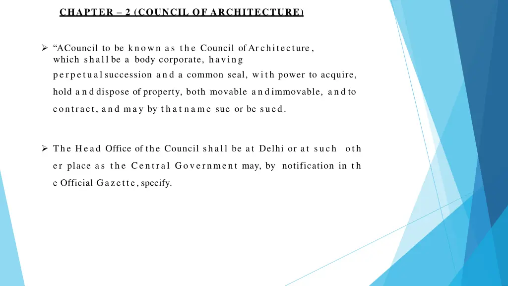 chapter 2 council of architecture
