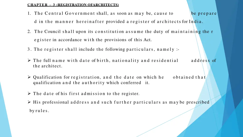 chapter 3 registration ofarchitects