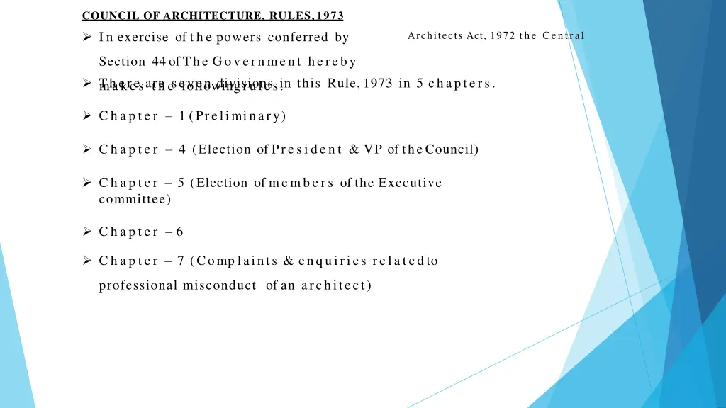 council of architecture rules 1973