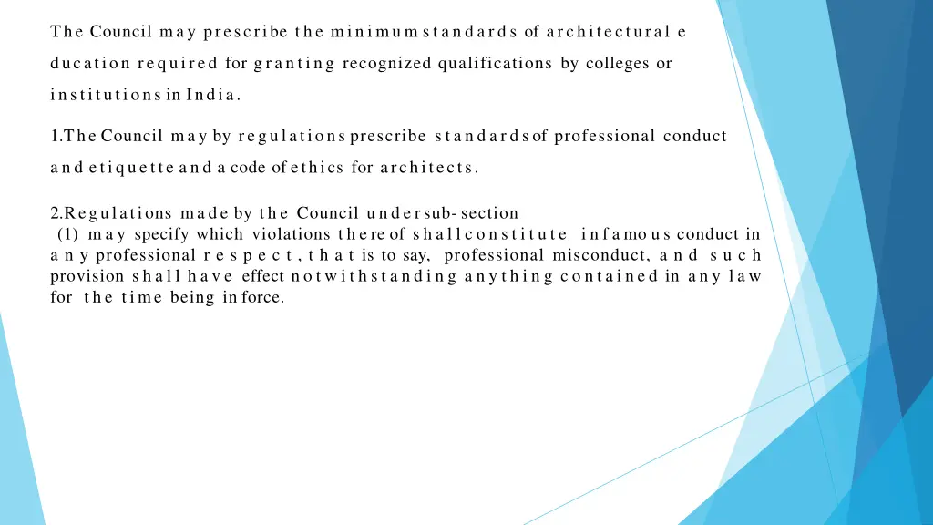 the council may prescribe the minimum