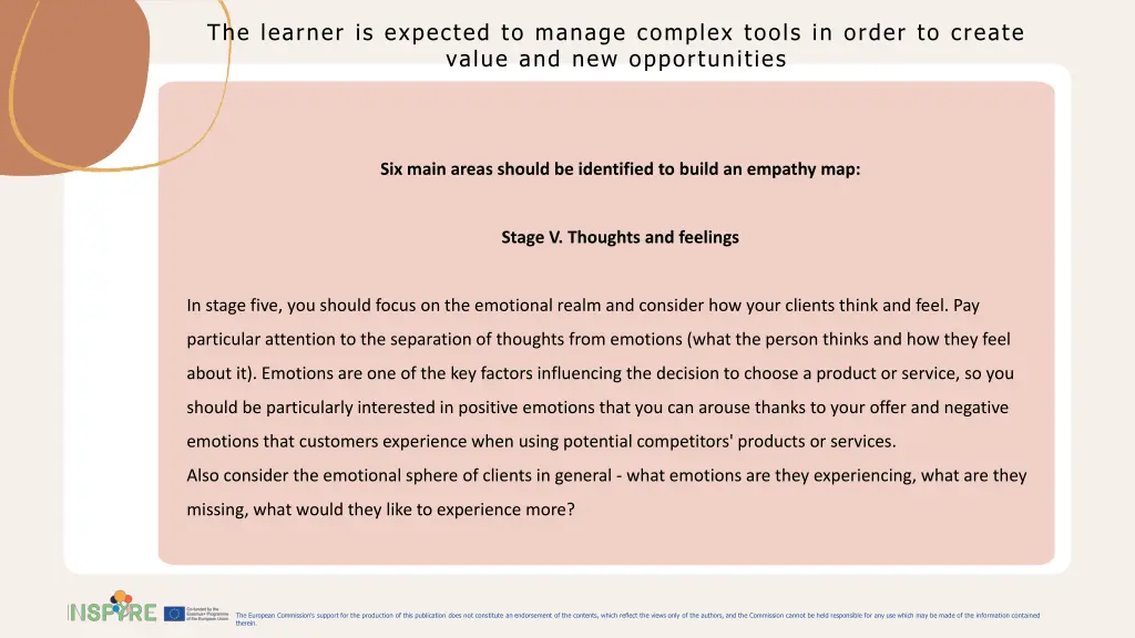 the learner is expected to manage complex tools 10