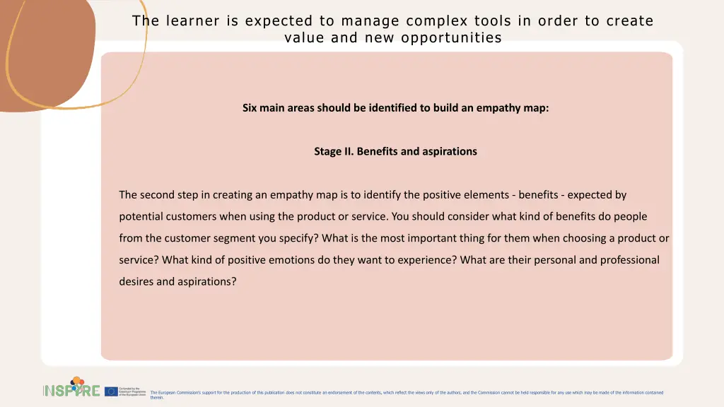 the learner is expected to manage complex tools 7