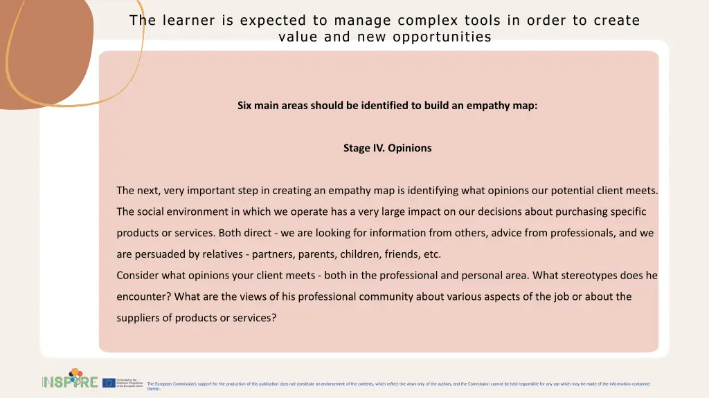 the learner is expected to manage complex tools 9