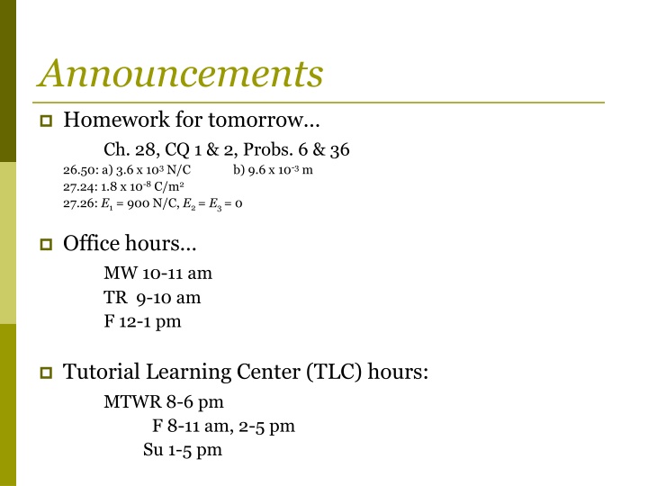 announcements