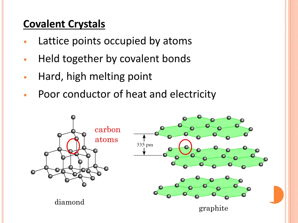 covalent crystals lattice points occupied by atoms
