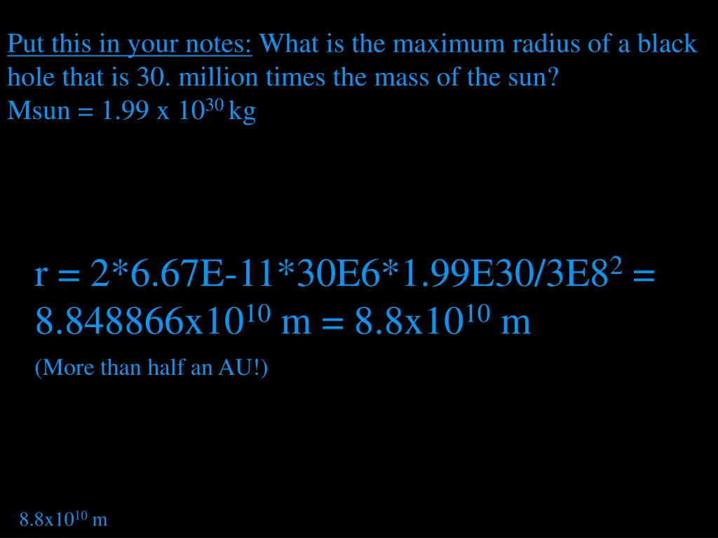put this in your notes what is the maximum radius