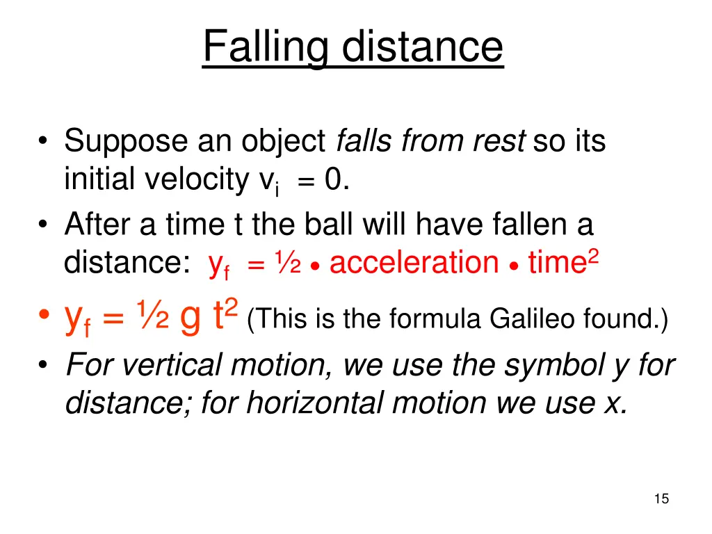falling distance