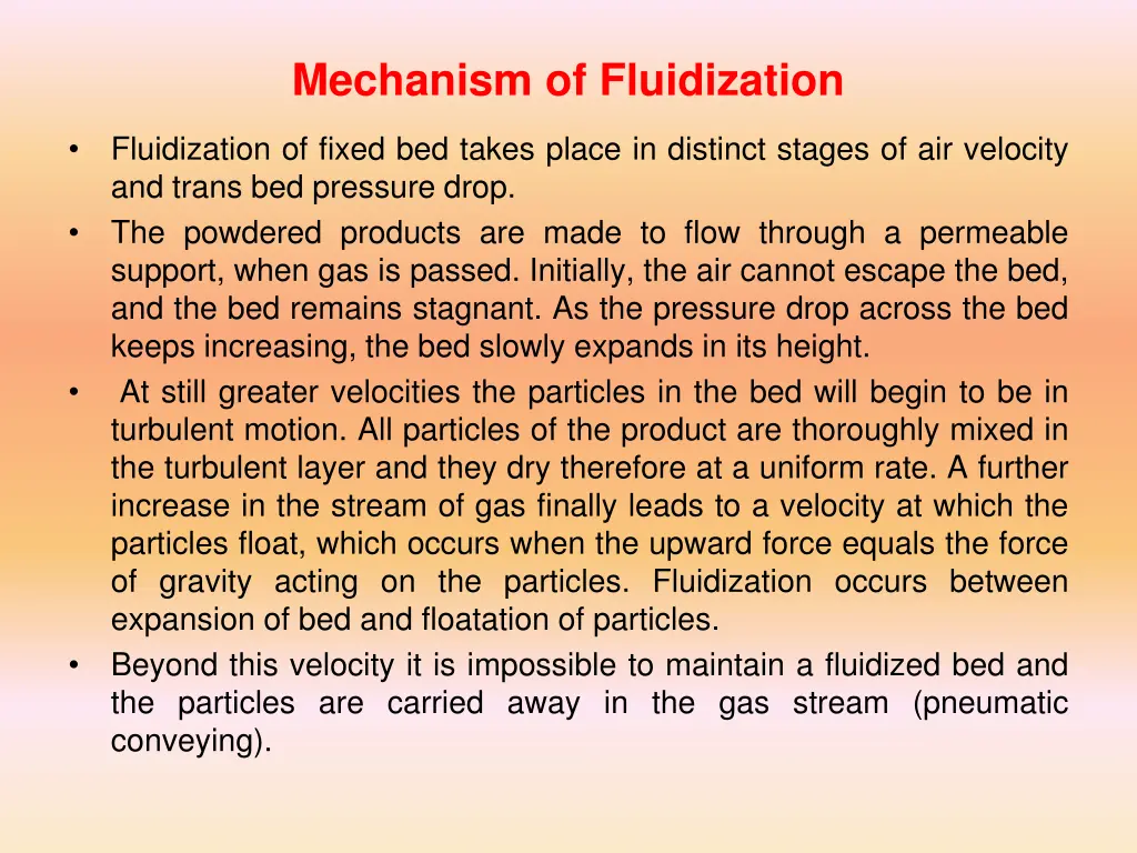 mechanism of fluidization