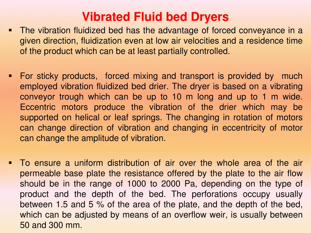 vibrated fluid bed dryers