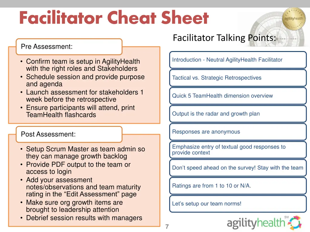 facilitator cheat sheet