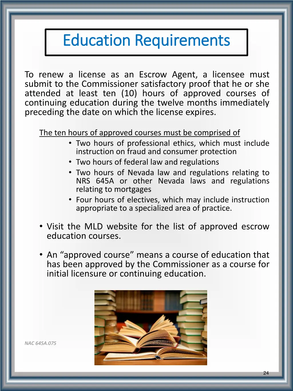 education requirements education requirements
