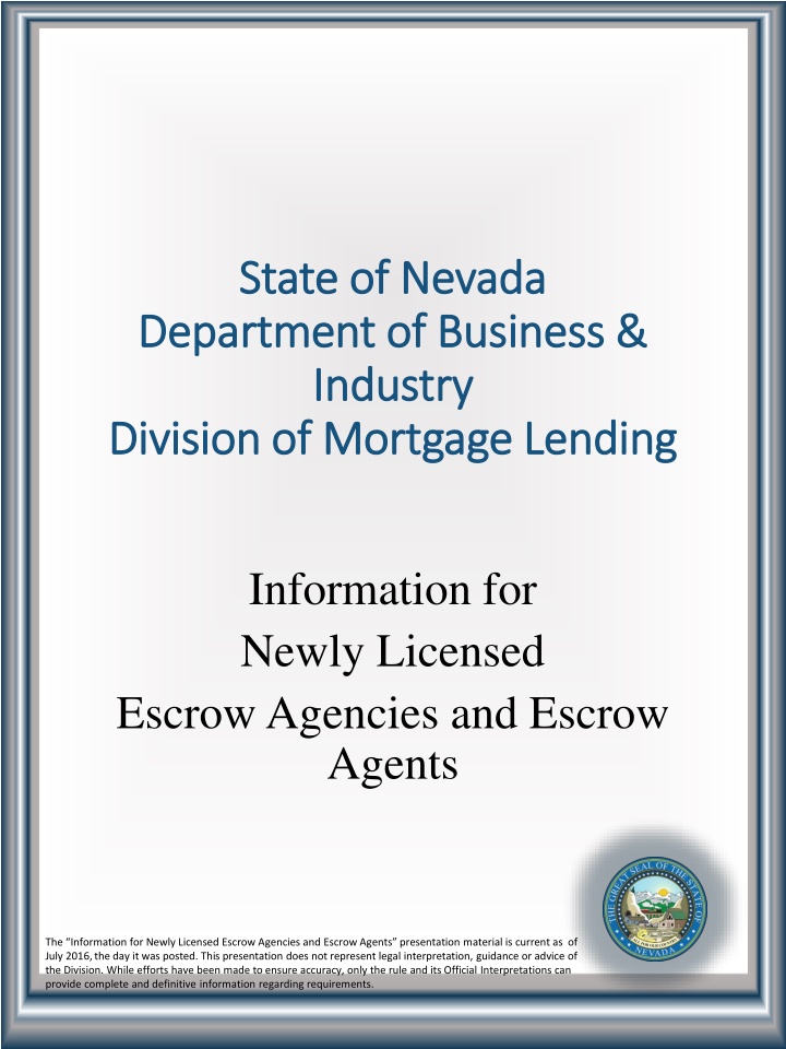 state of nevada state of nevada department
