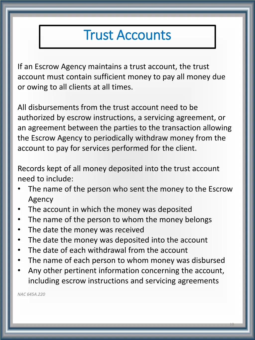 trust accounts trust accounts