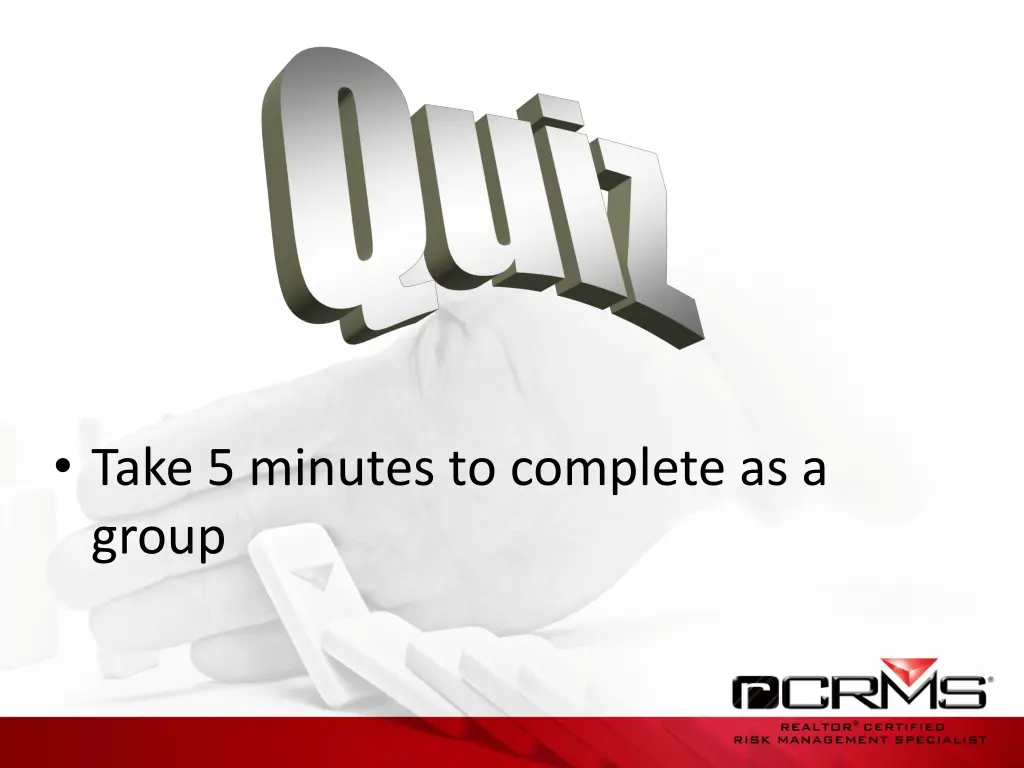 take 5 minutes to complete as a group