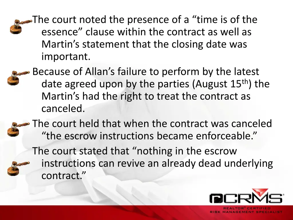 the court noted the presence of a time
