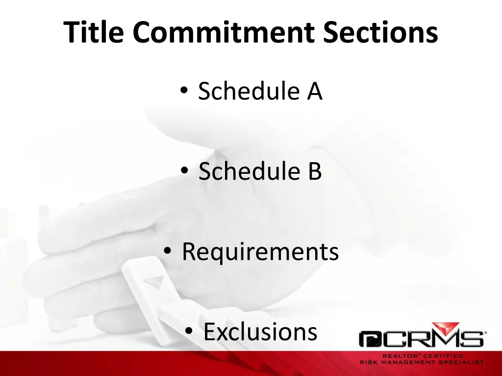 title commitment sections