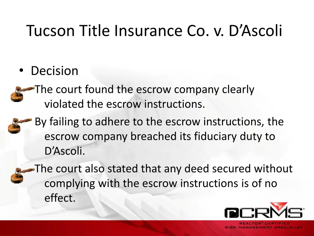 tucson title insurance co v d ascoli