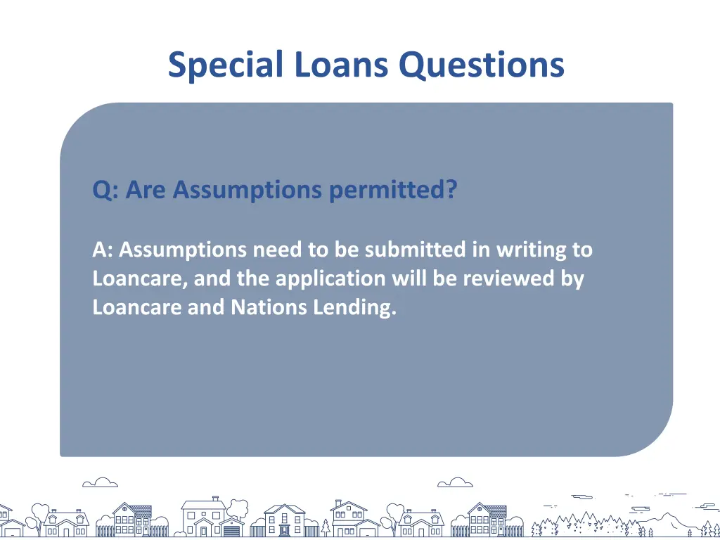 special loans questions