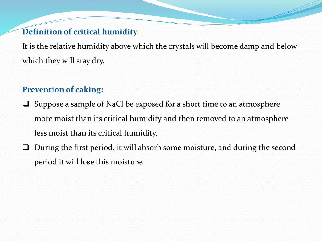 definition of critical humidity