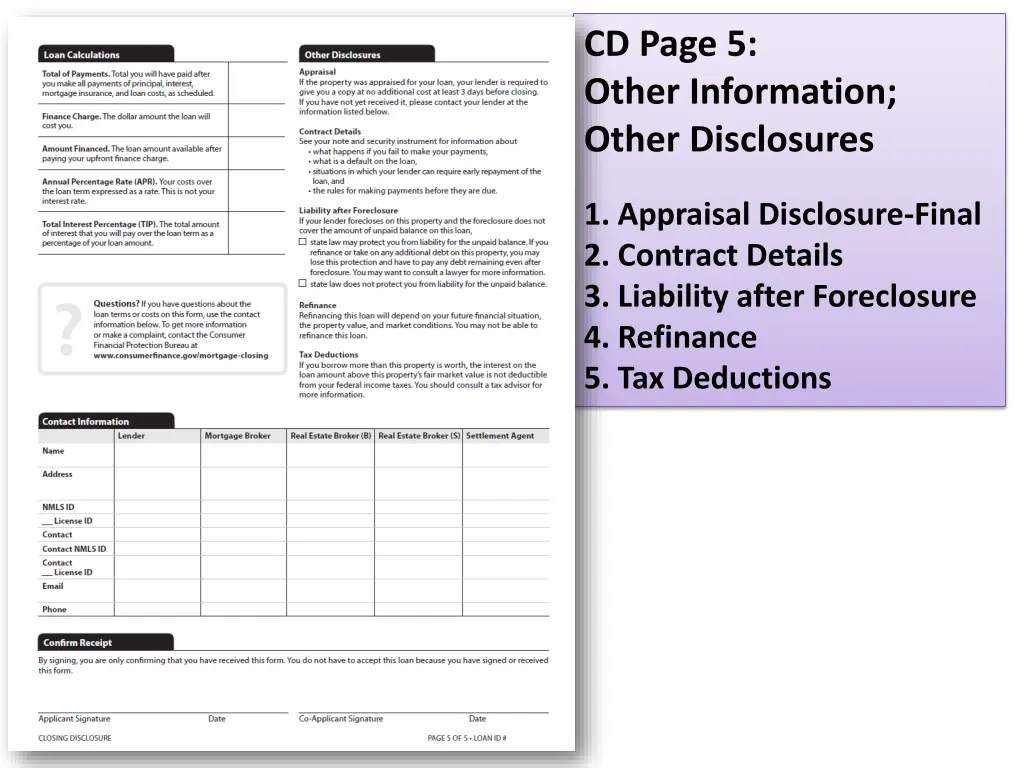 cd page 5 other information other disclosures