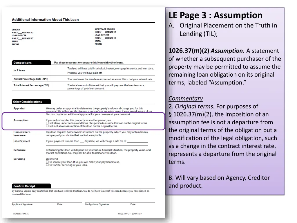 le page 3 assumption a original placement