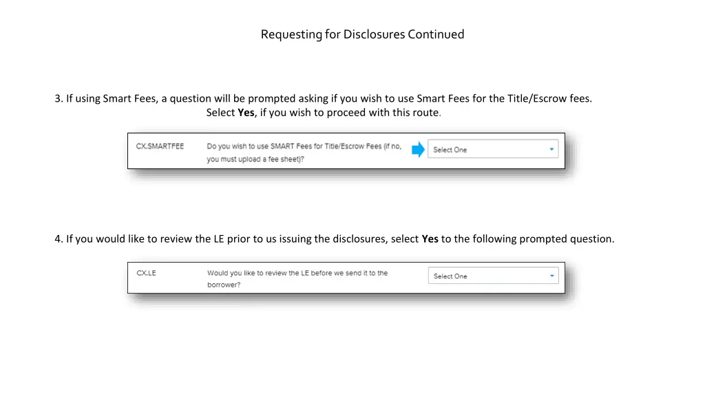 requesting for disclosures continued 1