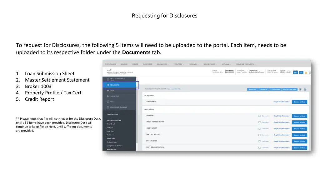 requesting for disclosures