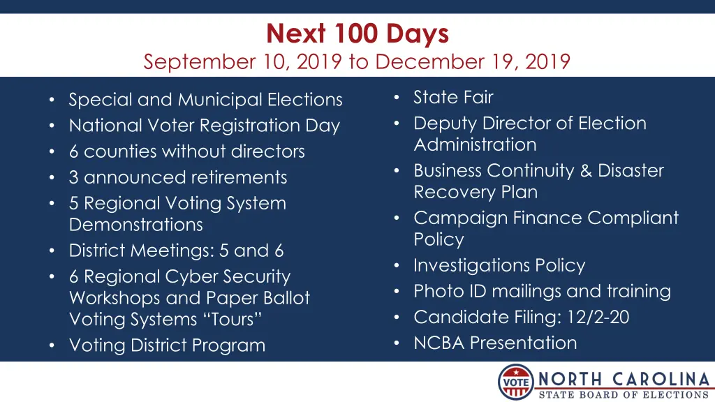 next 100 days