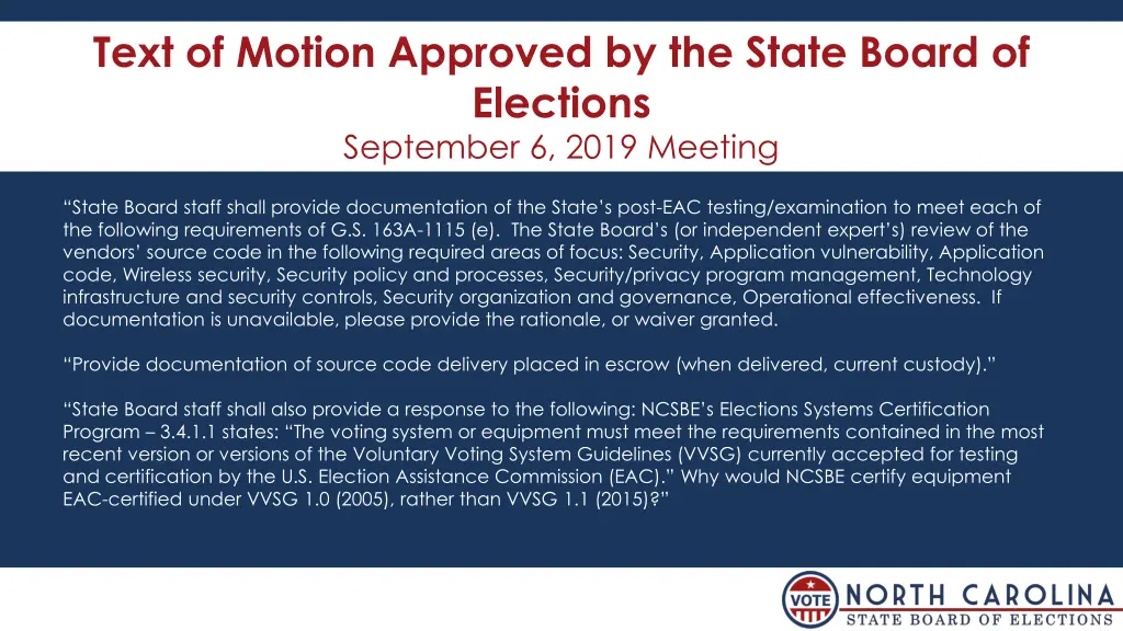 text of motion approved by the state board