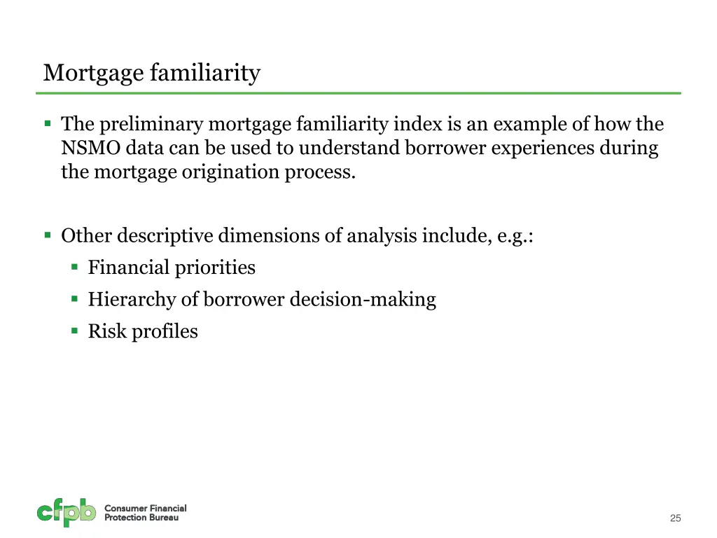 mortgage familiarity