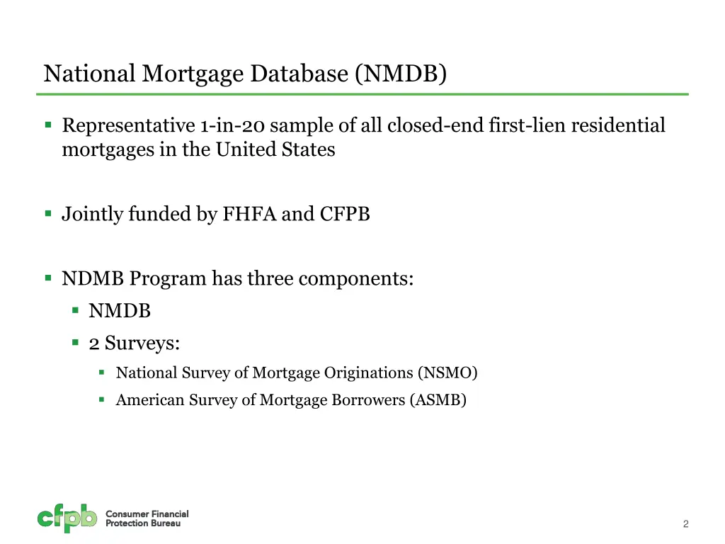 national mortgage database nmdb