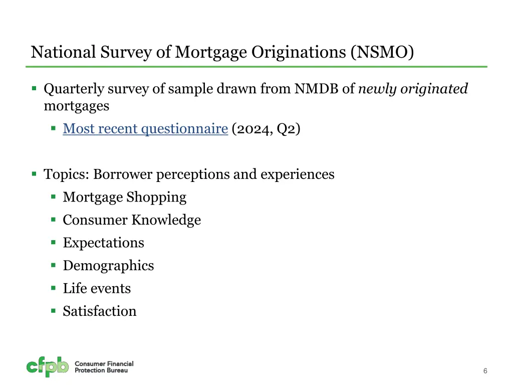national survey of mortgage originations nsmo