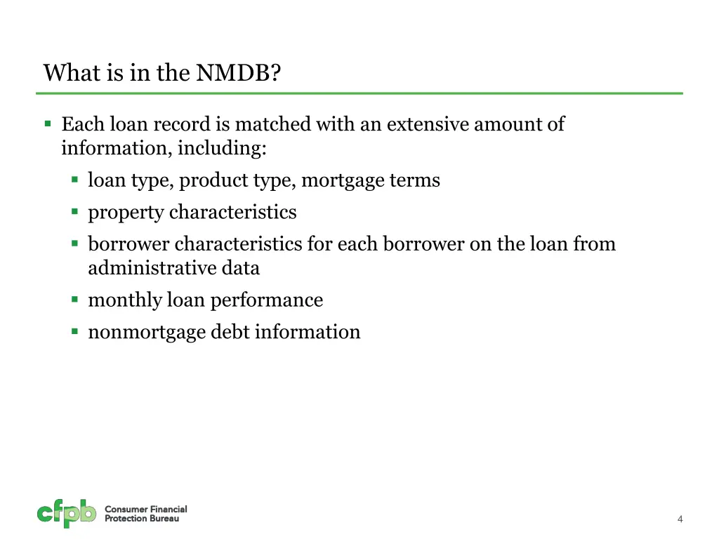 what is in the nmdb