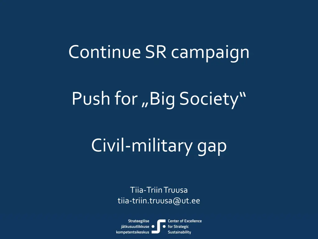 continue sr campaign