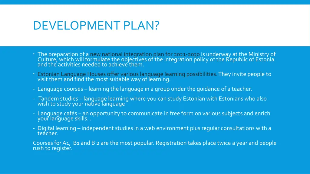development plan